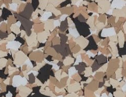 Outback warm brown, tan and black flake blend